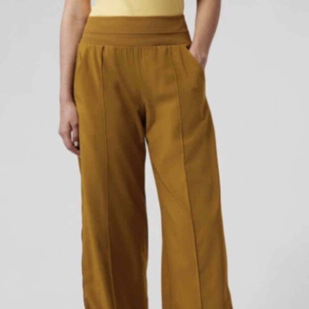 Athleta Women's Nolita Mustard Yellow Wide-Leg Pant